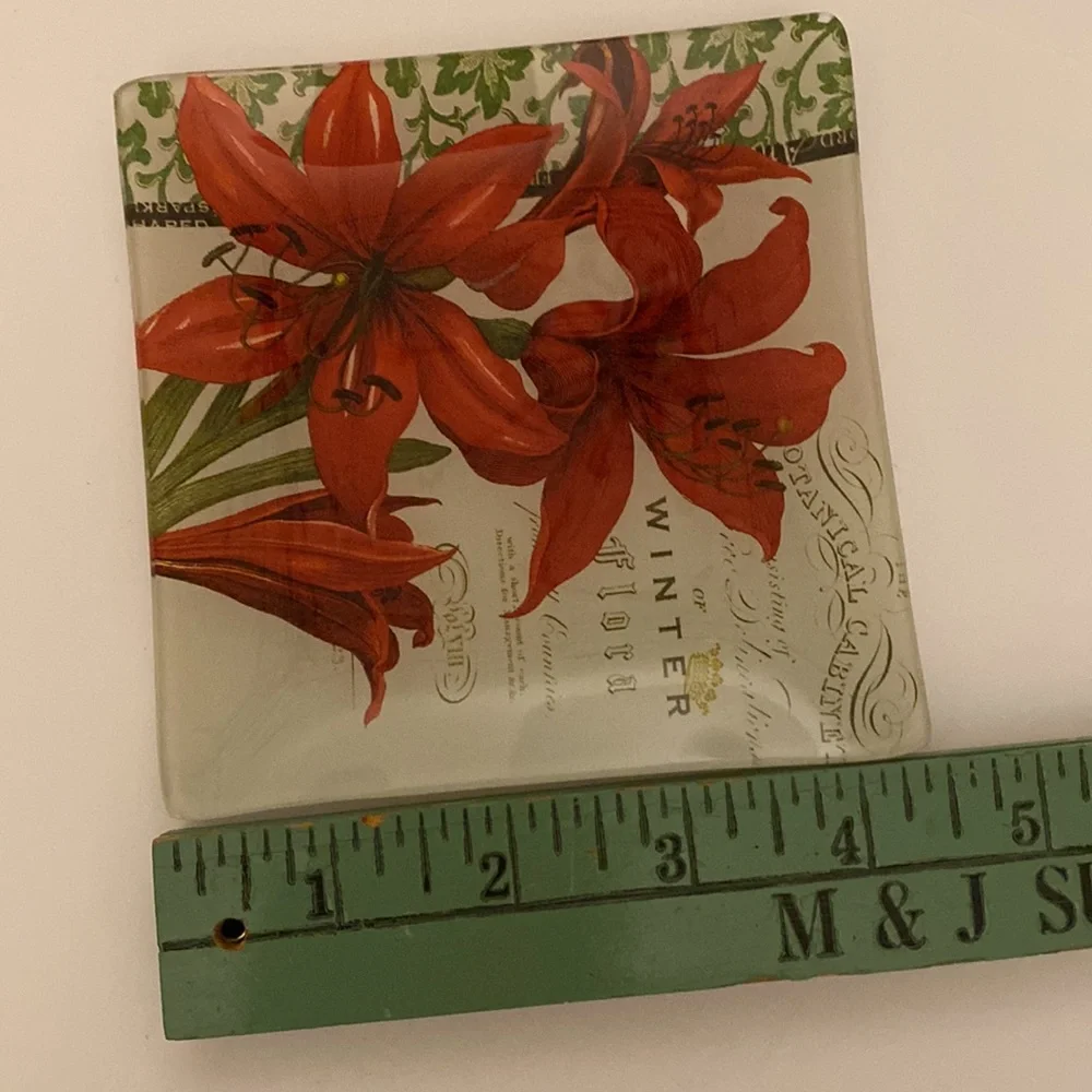 ❌Donated❌Small “Winter Botanical” Dish - Picture 3 of 8